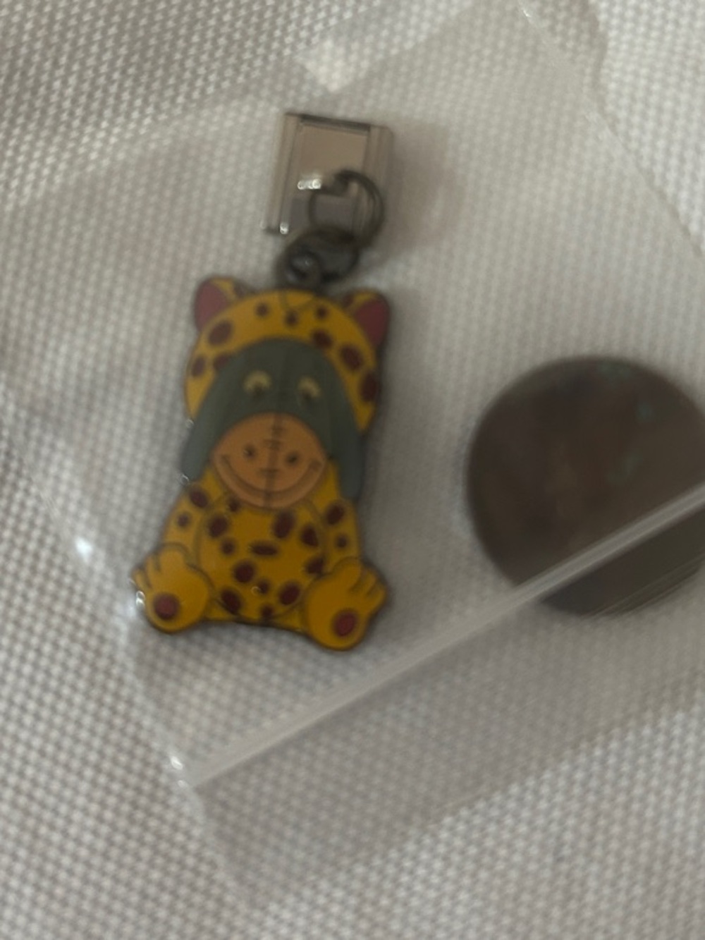 Disney Yellow and Gray Eeyore leopard add a  Charm link Bracelet Dangle